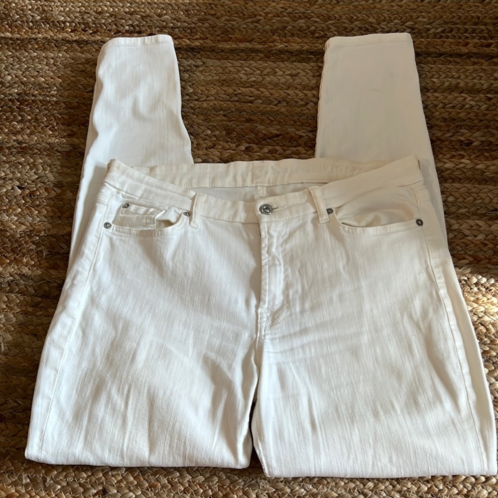 7 For All Men Kind White Skinny Jean